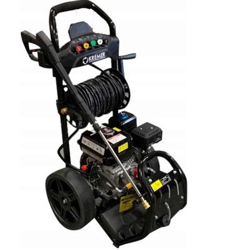 VÝKONNÁ BENZÍNOVÁ POWER TLAKOVÁ UMÝVAČKA KREMER 6,5HP ROZSAH 8m DÝZY x5 LANCE